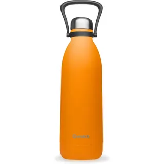 Qwetch - Große 2L Edelstahl Orange - Thermosflasche 48h Kalt & 16h Heiß Titan - Auslaufsicher & BPA-frei - Isolierflasche mit Griff - Perfekt für Camping, Picknick & Familie