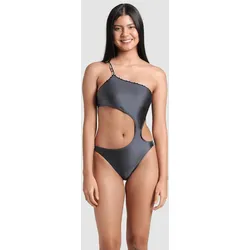Asymmetrischer Badeanzug Damen arena Einfarbig - Asphalt - XL