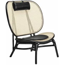 Norr11 Nomad Chair, schwarz / leder schwarz