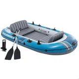 Intex Schlauchboot Excursion 4 Blau inkl. Pumpe und Alu-Paddel