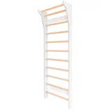 Fitwood Sprossenwand, Weiß mit Birke,