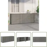 The Living Store Gartenschrank Grau 198x55,5x80 cm Poly Rattan - Gartenschrank - Outdoor Möbel - Stauraum - Wetterfest - Poly Rattan