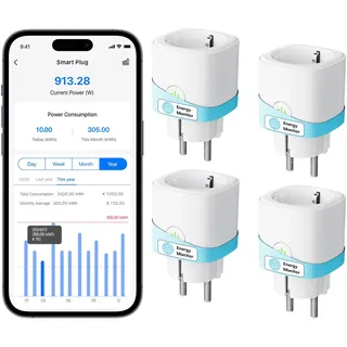 Meross Smart-Home-Steckdose 4 St.