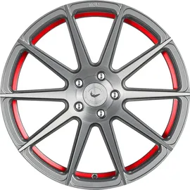Barracuda Project 2.0 silver brushed Undercut Colour Trim rot Alufelge 21 Zoll ET27 5x112 ML66,5
