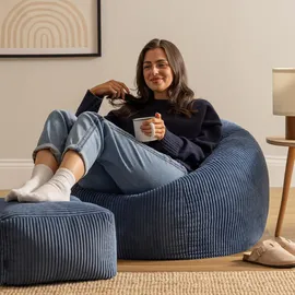 I.C.O.N. icon Sitzsack Blau, Kunststoff, 240 L, 1-Sitzer, Rund, 85x50x85 cm, Hergestellt in Deutschland, Oeko-Tex® Standard 100, Wohnzimmer, Hocker Sitzsäcke, XXL Sitzsäcke