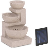 Hillvert Solar Gartenbrunnen - 3 Schalen auf Tonmauer - LED-Beleuchtung HT-SF-121