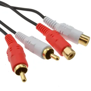 kenable Chinch Cinch 2x Stecker Zum Buchsen Verlängerung Kabel Audio Anschlusskabel Vergoldeten 2 m [2 Meter/2m]