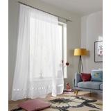 my home Gardine MY HOME "Eby" Gardinen Gr. 170 cm, Kräuselband, 300 cm, weiß Kräuselband Vorhang, Fertiggardine, Store, transparent