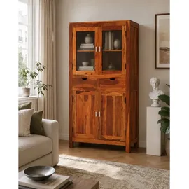 LAKSHMI-indisches-moebelhaus.de Vitrine Amba 100 x 45 x 180 cm Massivholz