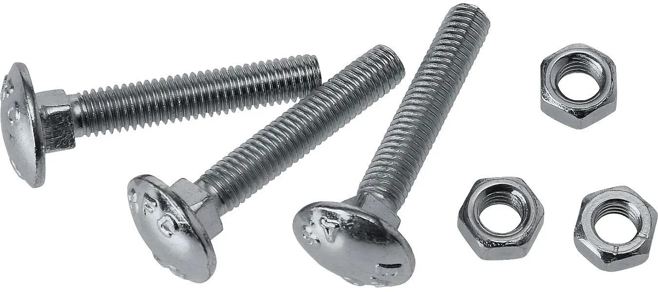 Schrauben mit Muttern DIN 603 silber - 00603.410.0050.030 - silber