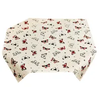 Lashuma Tischdecke 80x80 cm, Tischtuch beige mit Schmetterling Design,