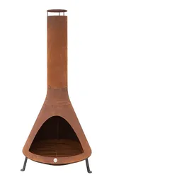 Westmann Stahl Gartenkamin Terrassenofen | Rost | 70x70x160 cm