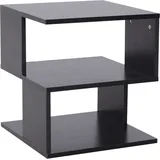 HOMCOM Beistelltisch Betttisch mit modernes Design, Couchtisch für Büro Wohnzimmer Esszimmer Arbeitszimmer,  Spanplatte, Schwarz, 40x40x43 cm   Aosom