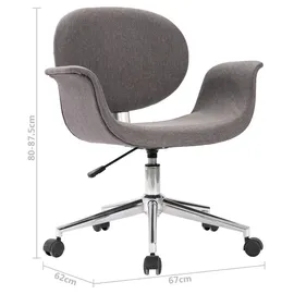 vidaXL Bürostuhl Drehbar Stoff Grau