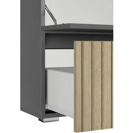 Home Affaire Waschbeckenunterschrank HOME AFFAIRE "Wisla", schwarz (anthrazit, eiche struktur), B:60cm H:55cm T:35cm, Spanplatte, Schränke, Waschbeckenunterschrank, Siphonausschnitt, Push-to-open-Funktion, Breite 60cm, Höhe 55 cm