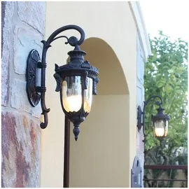 Elstead Lighting Wandlaterne 1-flammig Glas, Metall spritzwassergeschützt IP44 E27 bronze