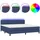 vidaXL Boxspringbett mit Matratze & LED Blau 200x200 cm Stoff