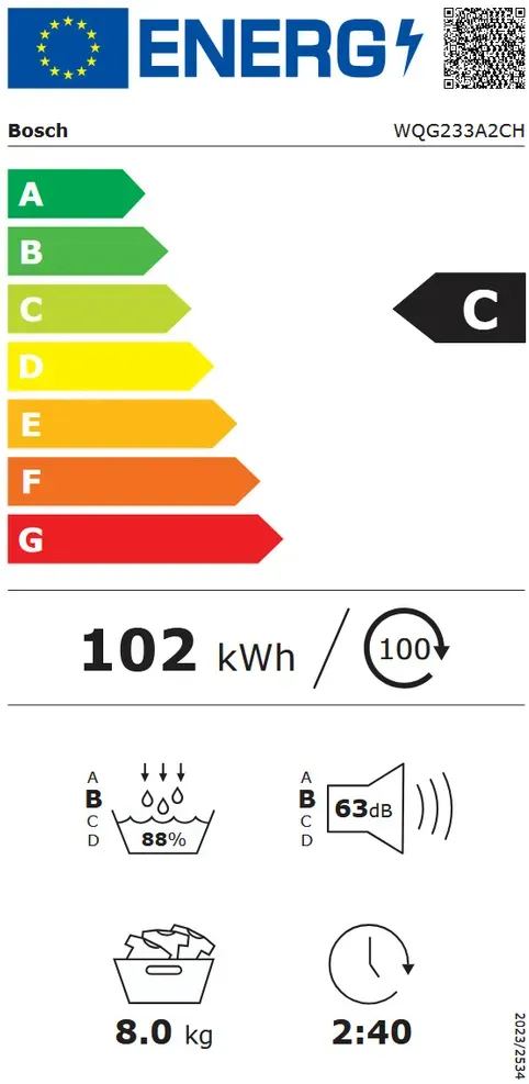 Bosch Wäschetrockner 8kg WQG233A2CH
