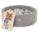 Misioo Bällebad mit Schaumstoff-Füllung - 90x30cm - 200 Bälle - Hochwertige Bällebad Bälle für Kinder - Weiches und Sicheres S... - Beige