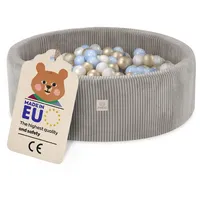 Misioo Bällebad mit Schaumstoff-Füllung - 90x30cm - 200 Bälle - Hochwertige Bällebad Bälle für Kinder - Weiches und Sicheres S... - Beige
