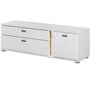 Furn.design TV-Lowboard weiß matt und Wotan Eiche TV Unterteil