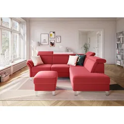 Ecksofa SIT & MORE "Vincenzo L-Form", rot, B:245cm H:84cm T:193cm, Sofas, inklusive Kopfteilverstellung, wahlweise mit Bettfunktion, Bettkasten