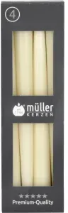 Müller Kerzen Spitzkerzen, vanille, Gepresste Stabkerzen mit konisch geformten Fuß, 1 Packung = 4 Stück, (Ø x H): 22 x 245 mm