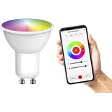 EMOS GoSmart MR16 mit App - GU10 - dimmbar, mehrfarbig & Weißtöne - 400lm - 4,8W 35W Glühbirne) - 20 000 Stunden - WiFi - Google Home und Alexa kompatibel