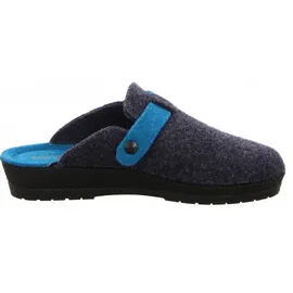 ROHDE Damen Pantoffeln Hausschuhe Filz Neustadt-D 2284, Größe:37 EU, Farbe:Blau - Blau - 37