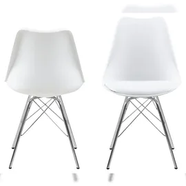 VCM Erin Esszimmerstuhl weiss, Chrom.