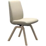 Polsterstuhl STRESSLESS "Laurel", beige (cream batick, eiche natur), B:49cm H:92cm T:59cm, Leder BATICK: BATICK ist ein leicht korrigiertes, durchgefärbtes und genarbtes Möbelleder, bei dem die meisten Unebenheiten und Spuren in der Regel entfernt wurden., Stühle, Polsterstuhl, Low Back, Größe L, mit schräggestellten Beinen in Eiche natur