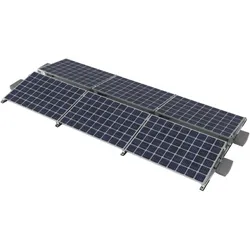 Flachdachhalterung für 6 Solarmodule silber