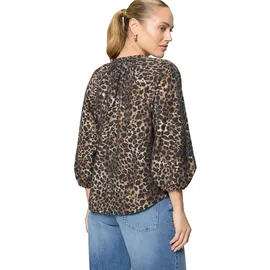 Zero Schlupfbluse mit Leoprint Beige 44