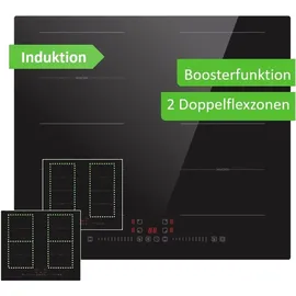 PKM Einbaubackofen mit Induktionskochfeld autark, 60cm, Pyrolyse, 2 Doppelflexzonen