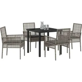 vidaXL Garten Essgruppe 5-tlg. Grau
