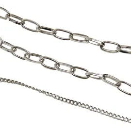 URBAN CLASSICS Layering Cross Necklace, silver, one size,