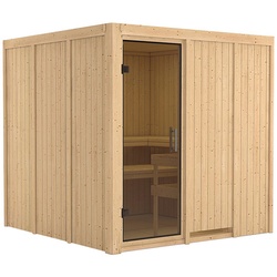 KARIBU Sauna »Valga«, für 4 Personen, ohne Ofen - beige