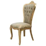 JVmoebel Esszimmerstuhl Luxuriöser Barock Sessel mit goldfarbenen Akzenten (1 St), Made in Europa goldfarben