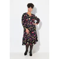 MIAMODA Jerseykleid Midikleid Alloverdruck Gelb 42