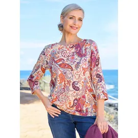 GOLDNER Langarm Print-Shirt U-Boot-Ausschnitt in bunt / gemustert), | Gr.: 48