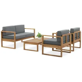 beautysofa Danilo Set 4-tlg. Braun/Grau