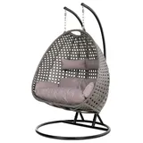 Polyrattan-Hängesessel Twin grau