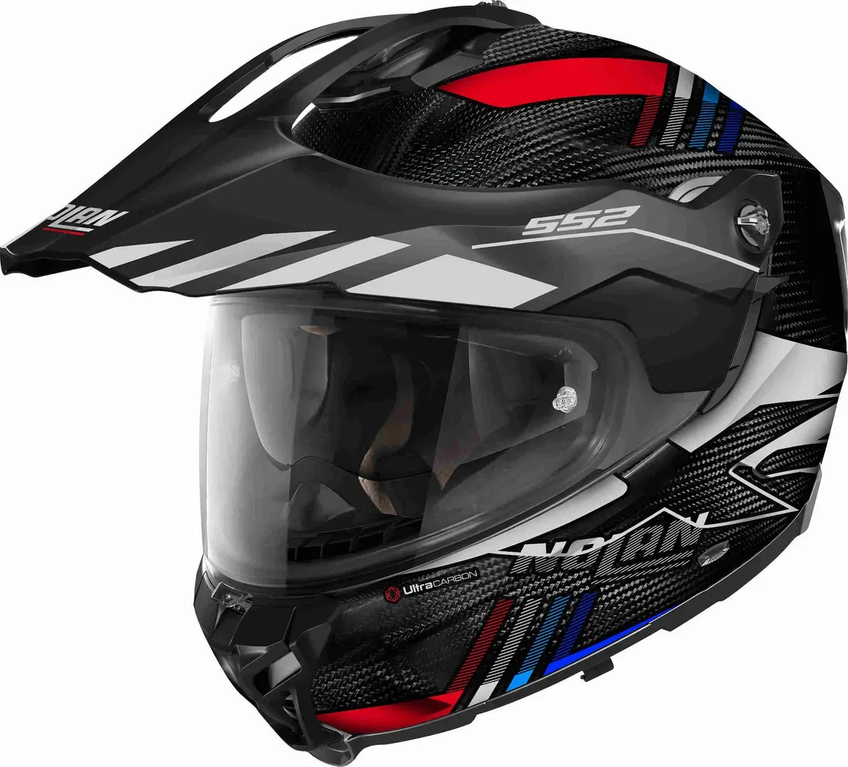 Nolan X-552 Ultra Carbon Wingsuit N-Com Helm, schwarz-grau-rot, Größe XS für Männer