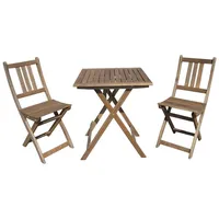 Sedex Balkonset Tampa Terassenset Bistroset Balkonmöbel 2X Klappsessel + 1x Tisch 60x60cm Eukalyptusholz massiv