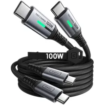 INIU USB C auf USB C Kabel, 100W [2m+2m] Typ C Schnellladekabel PD 5A QC 4.0 Nylon Ladekabel USB-C Aufladekabel für iPhone 17 16 MacBook Pro iPad Air, Samsung S25, PS5 Switch, Pixel 10 Huawei usw.