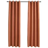 vidaXL Verdunkelungsvorhang Ösen 140 x 245 cm rostbraun 2 St.