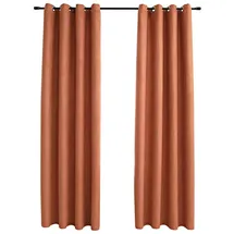 vidaXL Verdunkelungsvorhang Ösen 140 x 245 cm rostbraun 2 St.
