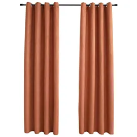 vidaXL Verdunkelungsvorhang Ösen 140 x 245 cm rostbraun 2 St.