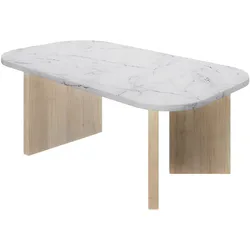 Couchtisch GAMI "Quartz", marmor, optik, kastanie natur nachbildung, marmor, optik, B:105cm H:38,2cm T:57,7cm, Tische, Couchtisch mit Marmor-optik Tischeplatte