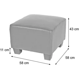 Mendler Modular Sessel Loungesessel mit Ottomane Lyon Kunstleder 58 x 76 x 0 cm Grau